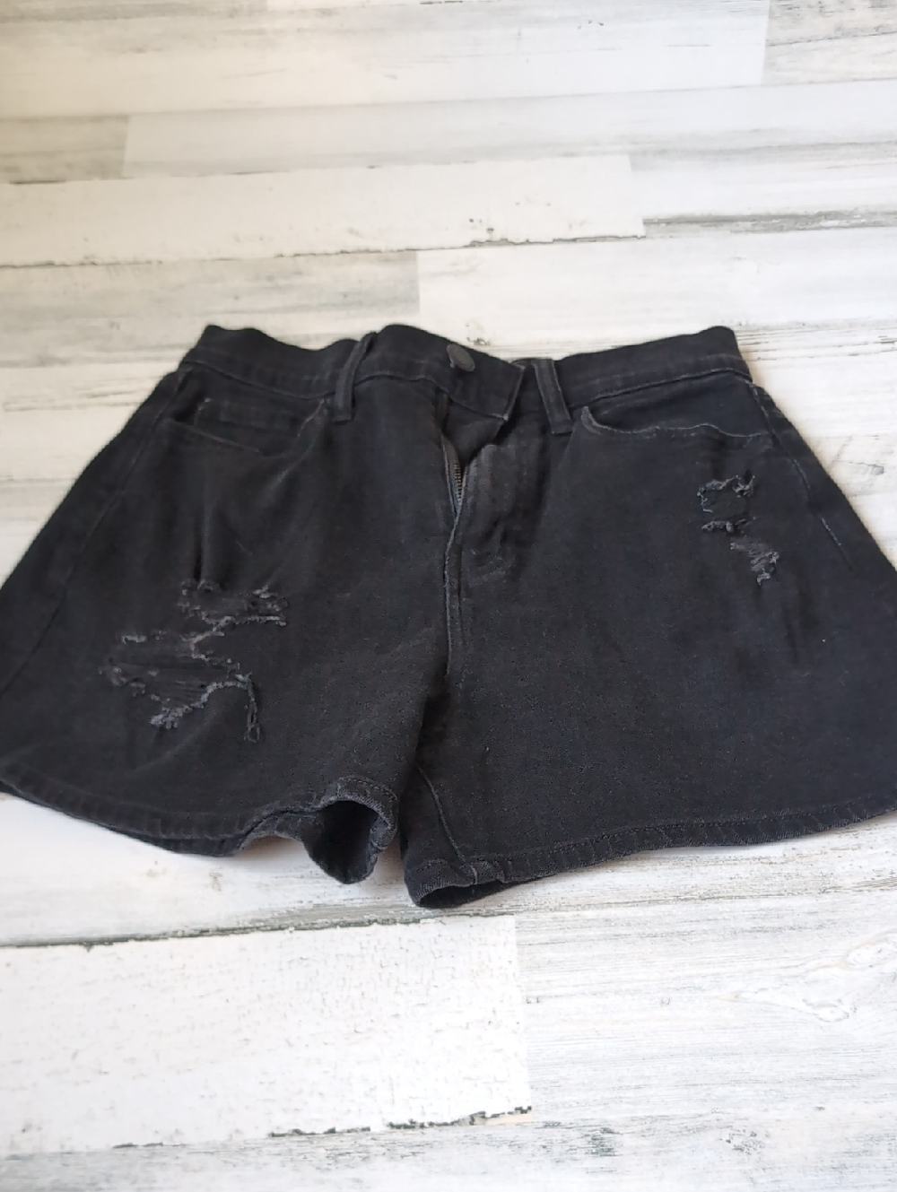 SO Black Distressed Mid-Rise Jean Shorts